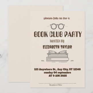 Book Club Party Invitation – Cozy Reading Night
