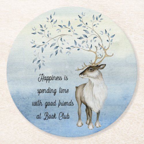 Book Club Reading Group Meeting Round Paper Coaster