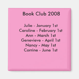 book club reminder. magnet