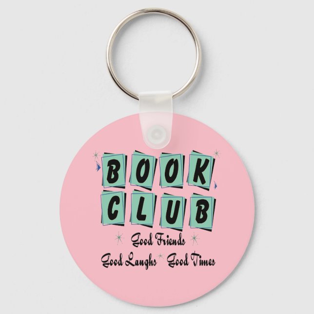 Book Club Retro Good Friends, Times Pink Keychain (Front)