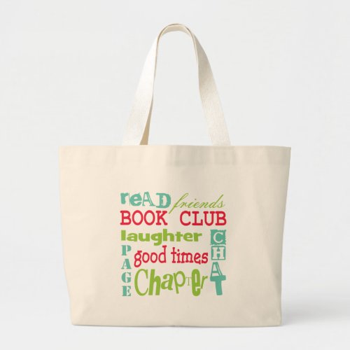 Book Club Subway Design by Artinspired Large Tote Bag