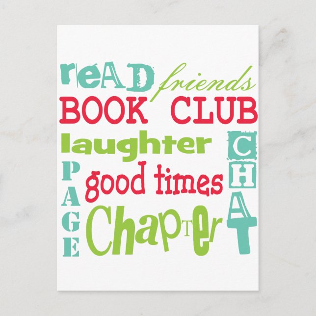 Book Club Subway Design by Artinspired Postcard (Front)