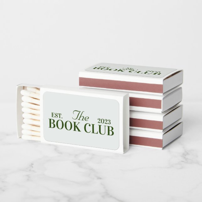 Book club themed party matchbox (Stacked)