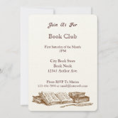 Book Club Invitation (You Pick Background Color)