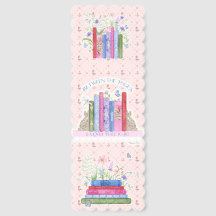 Book Club Watercolor Floral Shelf Pretty in Pink