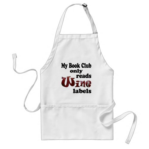 Book Club Wine Labels Adult Apron