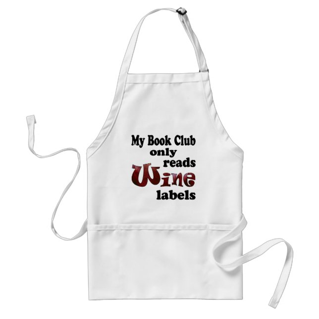 Book Club Wine Labels Adult Apron (Front)