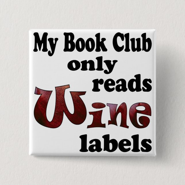 Book Club Wine Labels Button (Front)