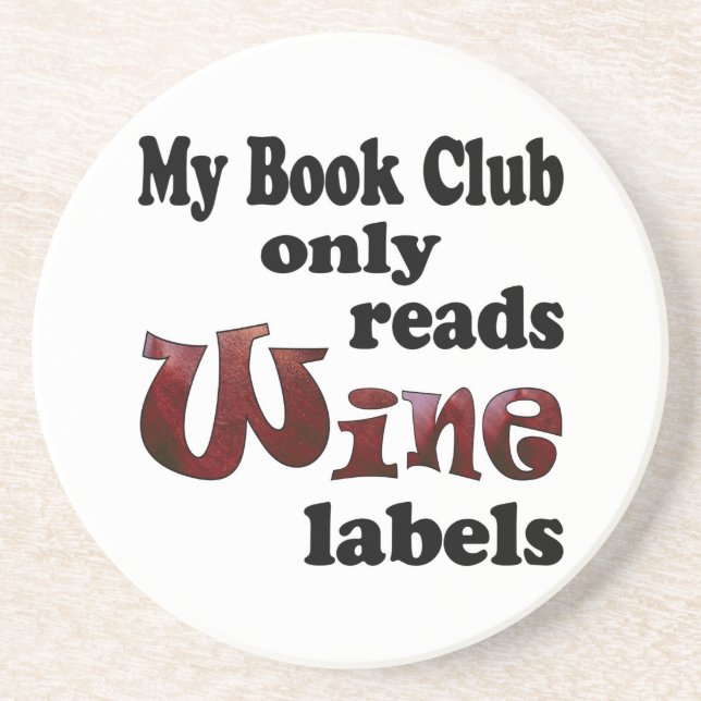 Book Club Wine Labels Drink Coaster (Front)