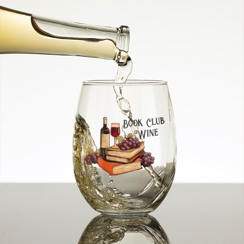 Book Club Wine with Personalized Names Stemless Wine Glass