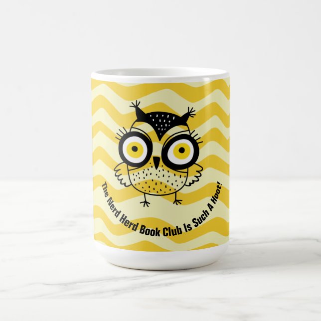 Book Club Wise Owl Monogram Group Name Coffee Mug (Center)