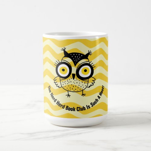 Book Club Wise Owl Monogram Group Name Coffee Mug