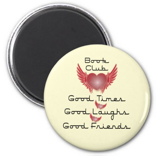 book club with heart design magnet