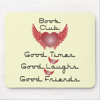 book club with heart design mouse pad