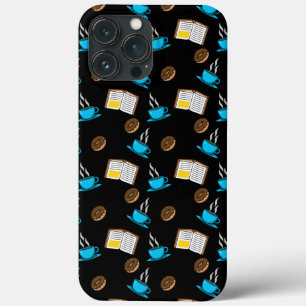 Book Coffee and Donut Cartoon iPhone 13 Pro Max Case