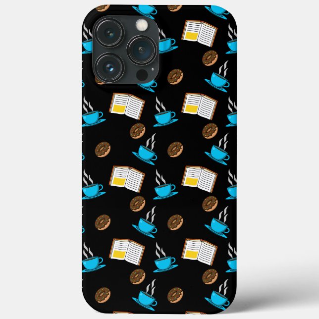 Book Coffee and Donut Cartoon Case-Mate iPhone Case (Back)
