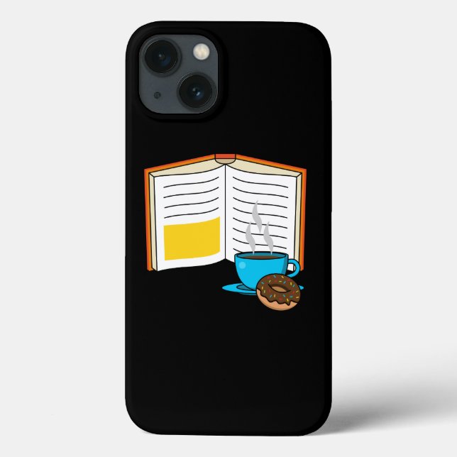 Book Coffee and Donut Cartoon Case-Mate iPhone Case (Back)