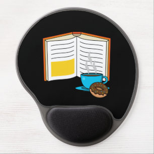 Book Coffee and Donut Cartoon Gel Mouse Pad