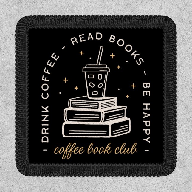 Book coffee reading group quotes aesthetic patch (Front)