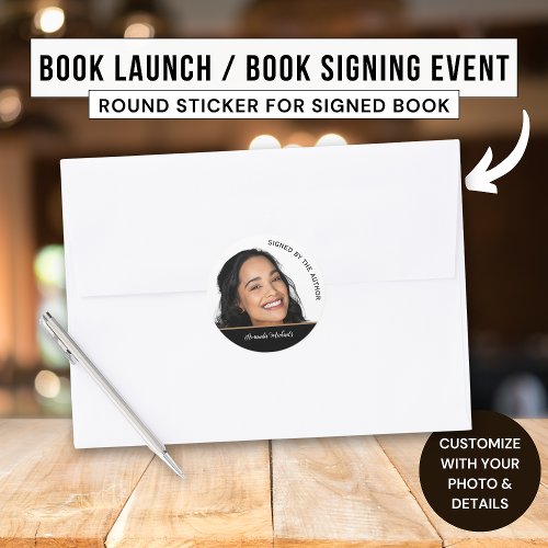 Book Copy Signed by The Author Writer Book Launch  Classic Round Sticker