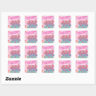 Book Coquette - I Love Books & Cats - Bookish  Square Sticker