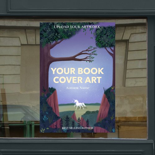 Book Cover Art  Author Book Launch Promotional Window Cling