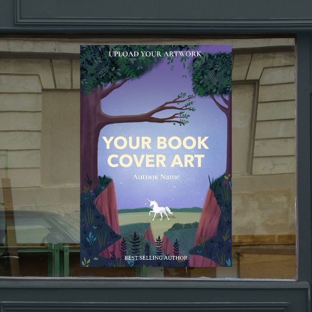 Book Cover Art | Author Book Launch Promotional Window Cling (Creator Uploaded)