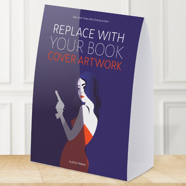Book Cover Artwork | Author Promotional Paper Table Tent (Promotional book cover artwork signage for authors or book themed events)