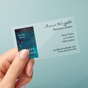 Book Cover Author Black Clear Business Cards