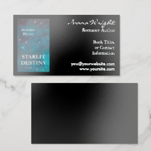 Book Cover Author Black Foil Business Cards