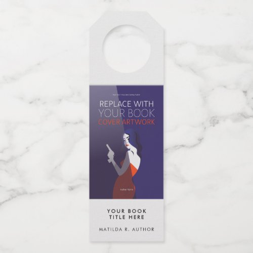 Book Cover  Author Book Launch Promotional Bottle Hanger Tag