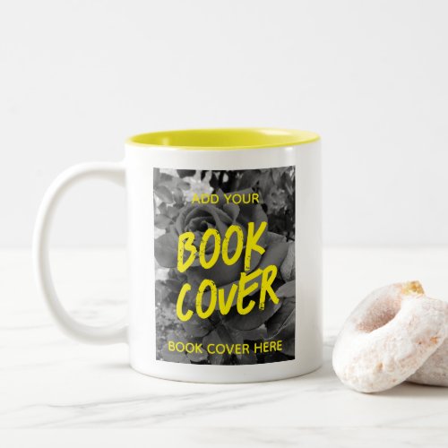 Book Cover Author Promotional Book Launch Yellow Two_Tone Coffee Mug