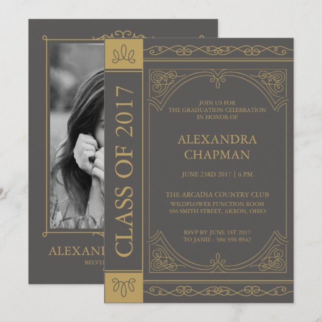 Book Cover Editable Color Graduate Announcement (Front/Back)