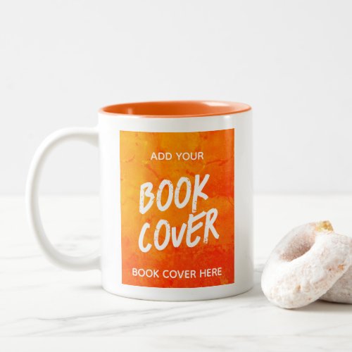 Book Cover Orange Author Promotional Book Launch  Two_Tone Coffee Mug