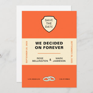 BOOK COVER "WE DECIDED ON FOREVER" SAVE THE DATE INVITATION