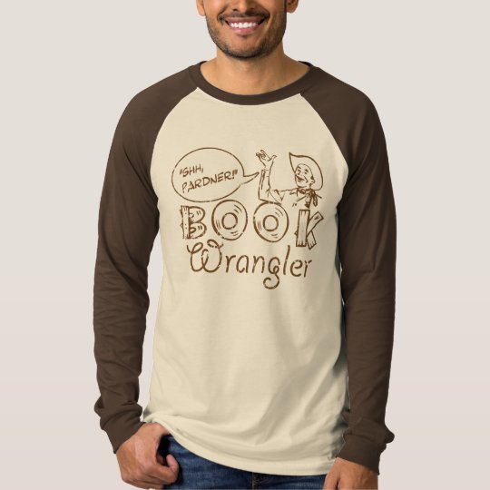 Book Cowboy Funny Librarian Long Sleeve Raglan T-Shirt