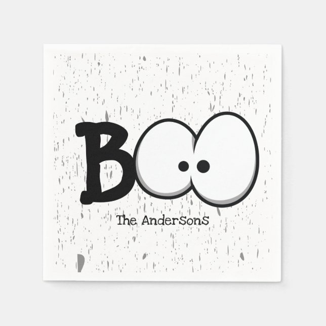 Book Crazy Eyes Halloween Party Napkins (Front)