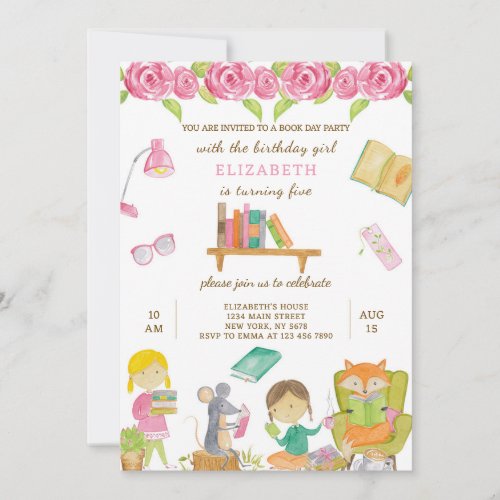 Book Day Birthday Invitation