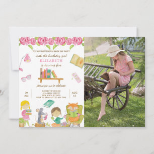 Book Day Birthday Invitation With Photo