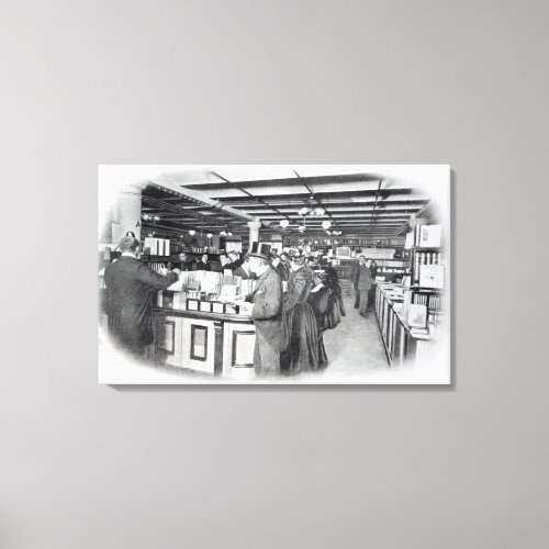 Book Department at an Army and Navy store Canvas Print