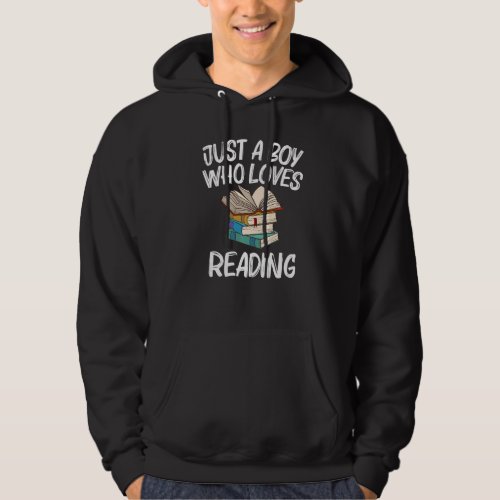 Book  Designs For Boys Kids Librarian Reading Fan Hoodie