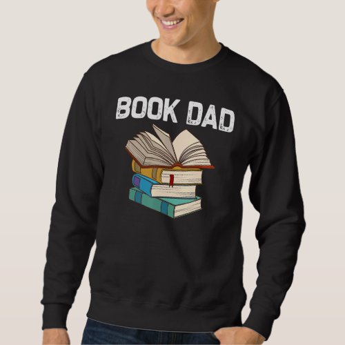 Book  Designs For Dad Men Librarian Reading Fan Sweatshirt