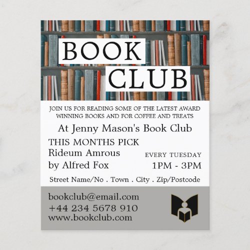 Book Display Book Club Advertising Flyer