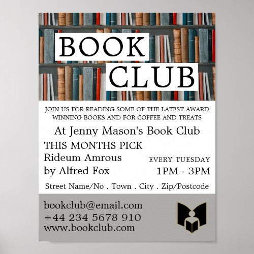 Book Display Book Club Advertising Poster