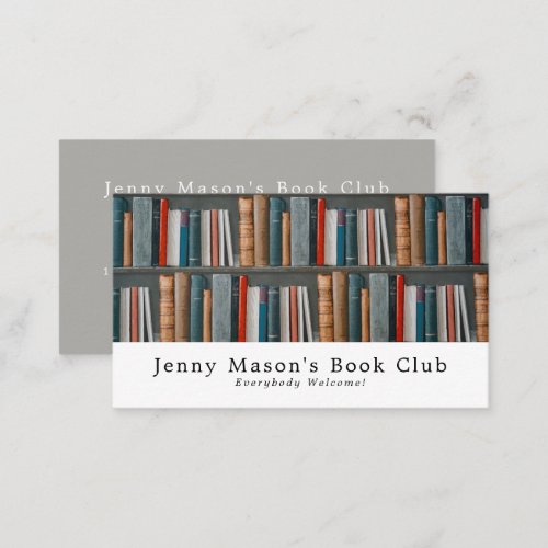 Book Display Book Club Business Card