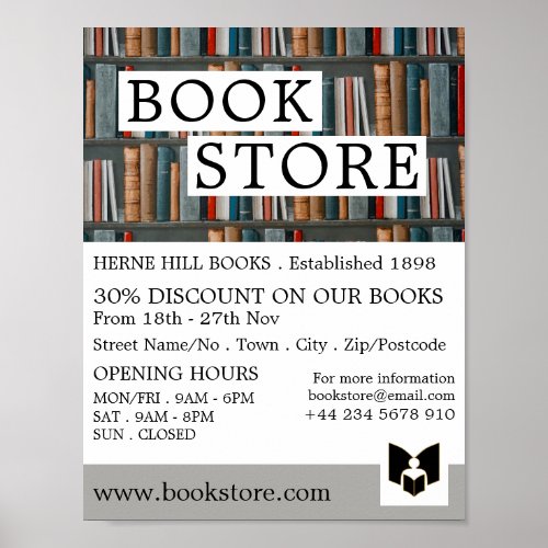 Book Display Book Store Advertising Poster