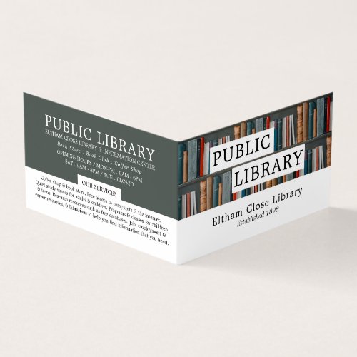 Book Display Library Librarian Detailed Business Card