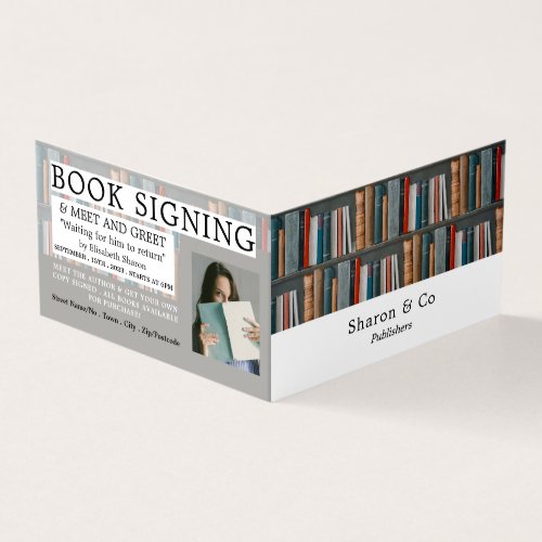 Book Display Publisher Writer Book Signing Business Card