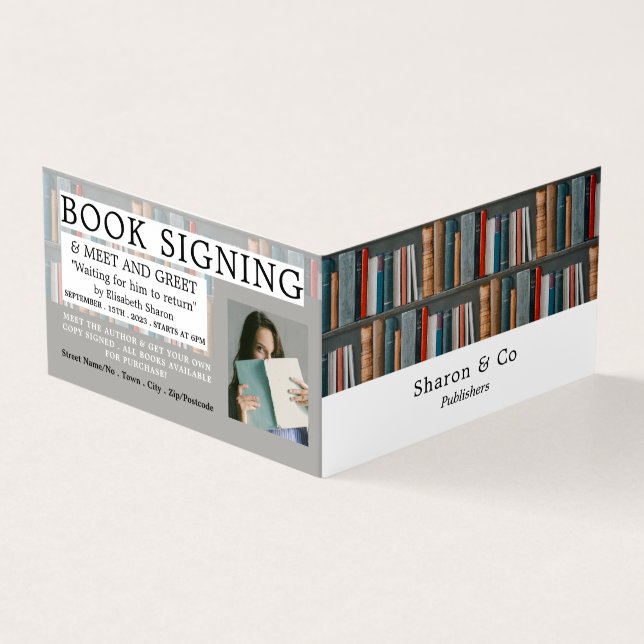 Book Display, Publisher, Writer Book Signing Business Card (Outside)