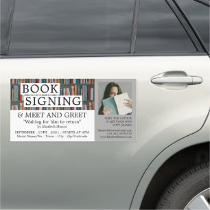 Book Display, Writers Book Signing Advertising Car Magnet